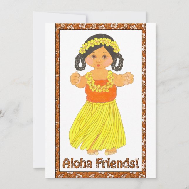 Aloha Friends Hawaiian Luau Invitation (Devant)