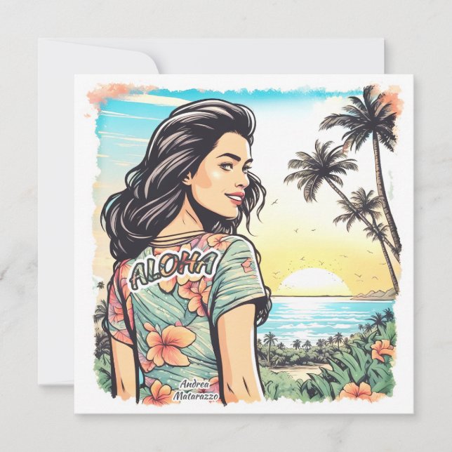 Aloha Girl Flat Card (Devant)