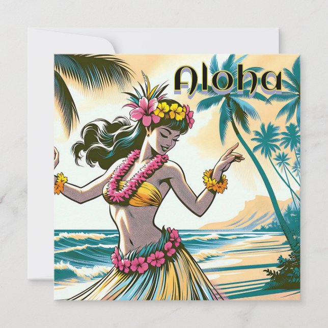 Aloha | Hawaii Hula Dancer sur la plage (Devant)