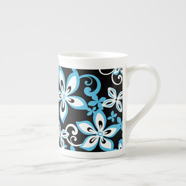 ALOHA HAWAII (NOIR/BLEU) BONE CHINA MUG (Droite)