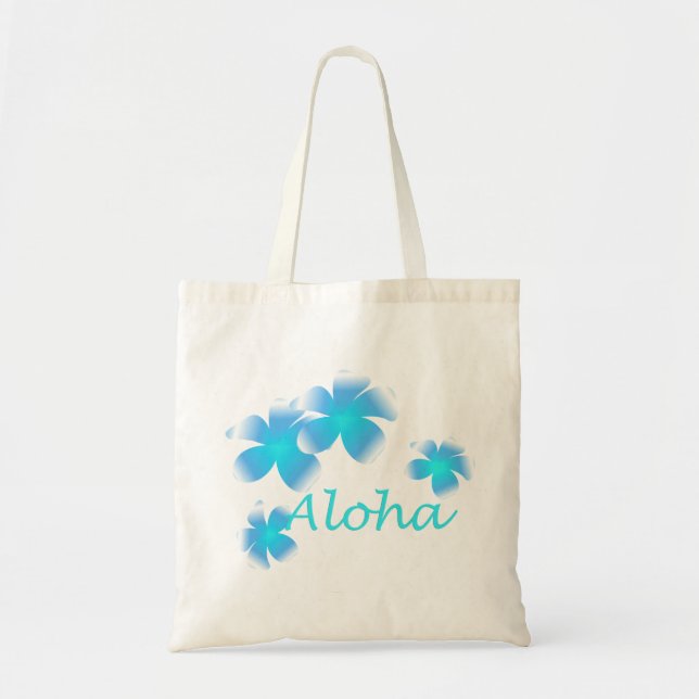 Aloha Hawaiian Fleur Tropical Aqua Sac fourre-tout (Devant)
