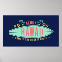 Aloha Hawaiian Poster du surfer