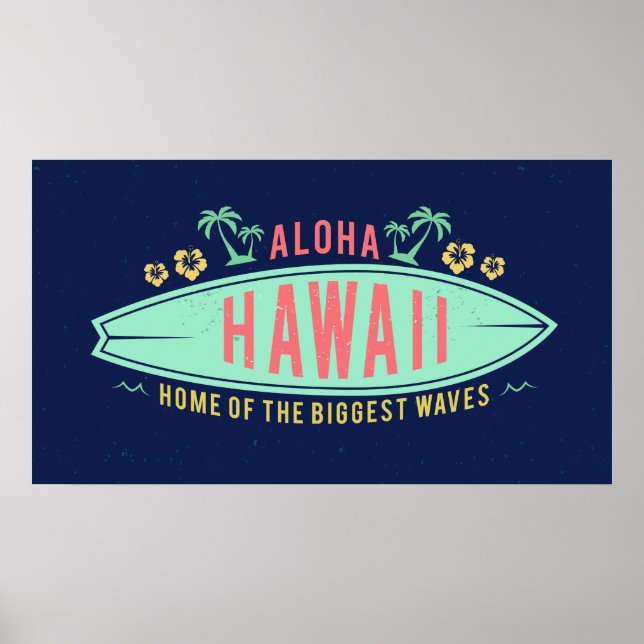 Aloha Hawaiian Poster du surfer (Devant)
