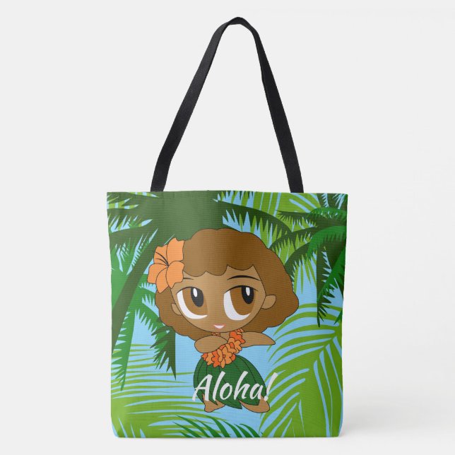 Aloha Honeys Hawaiian Hula Girl Beach sac (Devant)