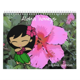 Aloha Honeys Hula Girl Floral 2015 Calendrier
