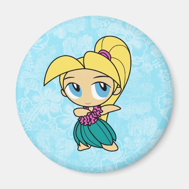 Aloha Honeys Hula Girl Hibiscus Magnets (Devant)
