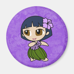 Aloha Honeys Hula Girl Hibiscus Magnets
