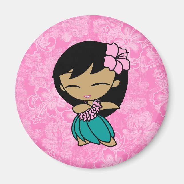 Aloha Honeys Hula Girl Hibiscus Magnets (Devant)