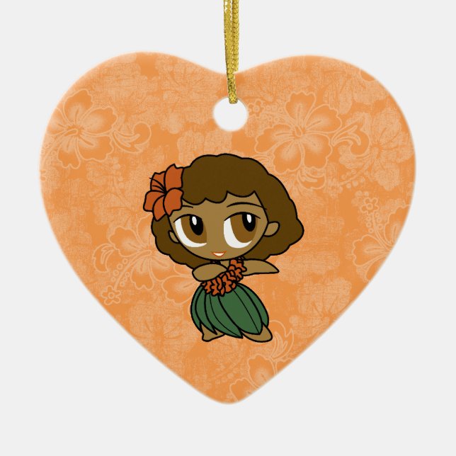 Aloha Honeys Hula Girl Hibiscus Ornements (Devant)