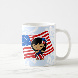 Aloha Honeys USA Drapeau Hula Girl Mugs