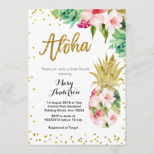 Aloha invitation de Fête de la mariée d'ananas
