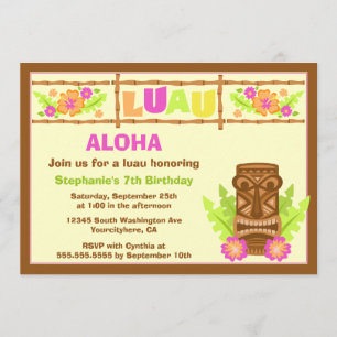 Aloha invitation mignonne de fête d'anniversaire