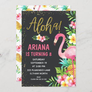 Aloha invitation tropicale d'anniversaire de