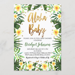 Aloha invitation tropicale de baby shower