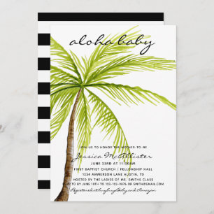 Aloha invitation tropicale de baby shower de paume