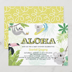 Aloha Koala Invitation au Baby shower tropical
