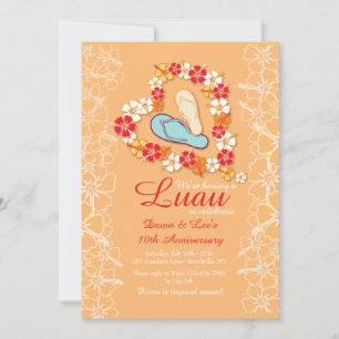 Aloha Love Luau Anniversaire Invitation