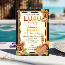 Aloha Luau Invitation Anniversaire