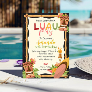 Aloha Luau Invitation Anniversaire