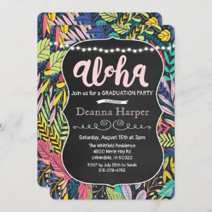 Aloha Luau Invitation de graduation tropicale