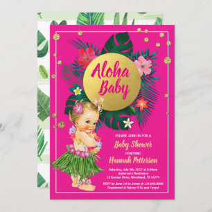 Aloha luau petite fille invitation à la douche ros
