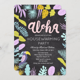 Aloha Luau Tropical House Party Invitation
