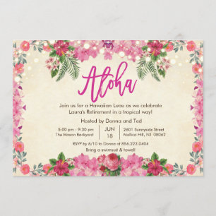 Aloha Luau Tropical Retirement Party Invitation