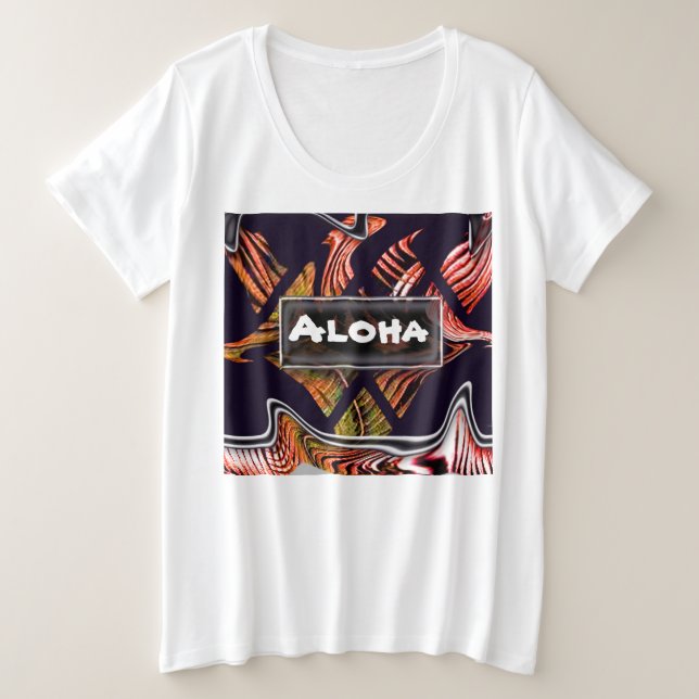 Aloha Modern Hawaiian Style T-Shirt (Design devant)