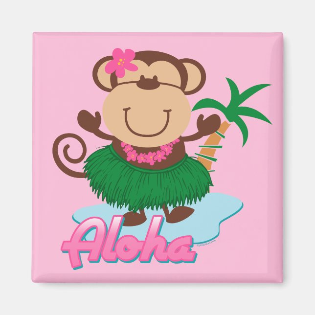 Aloha Monkey Magnet (Devant)
