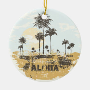 Aloha ornement tropical de Noël de palmiers