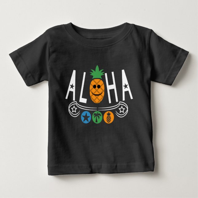 Aloha Pineapple Design - T-shirt Baby Fine Jersey (Devant)