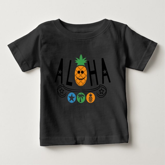 Aloha Pineapple Design - T-shirt Baby Fine Jersey (Devant)