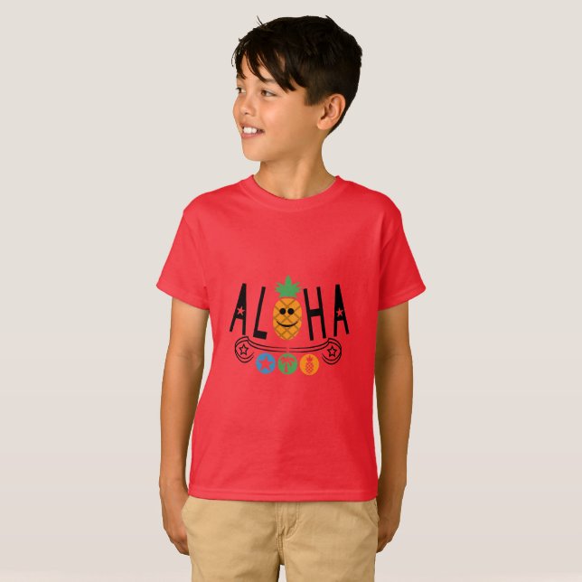 Aloha Pineapple Design - T-shirt de base pour enfa (Devant entier)