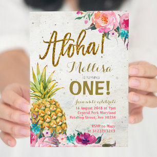 Aloha Pineapple première invitation anniversaire