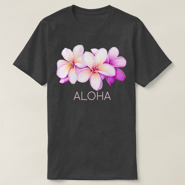 Aloha Plumeria Hawaiian TShirt (Design devant)