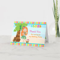 Aloha Red Hair Girl Carte de remerciements