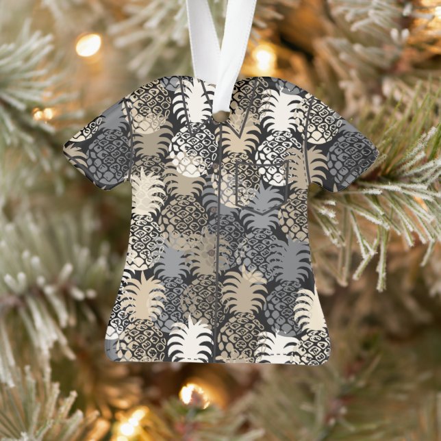 Aloha Shirt-Blk Aloha, ananas tropique de Momona H (Arbre)