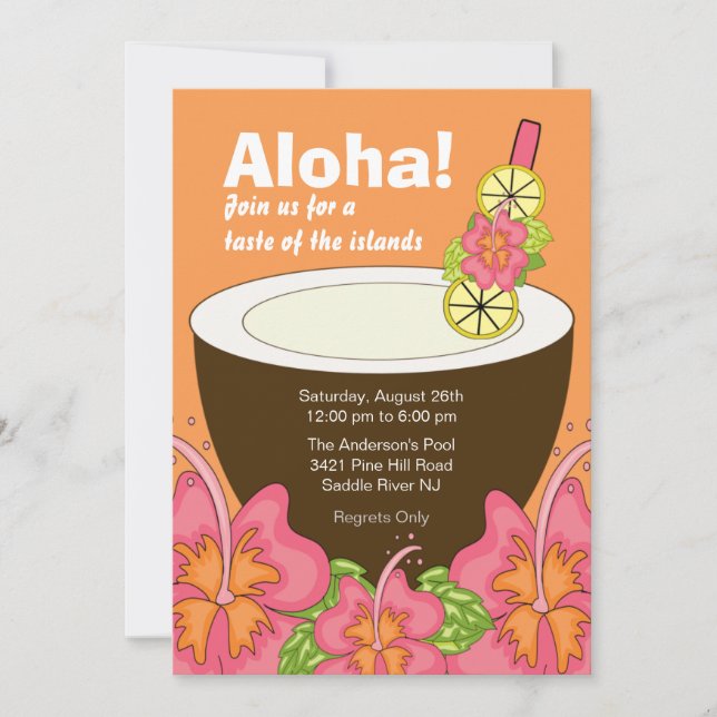 Aloha Summer Party Luau Invitation (Devant)