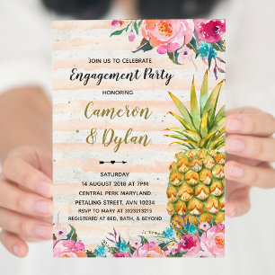 aloha tropical ananas invitation fiançailles