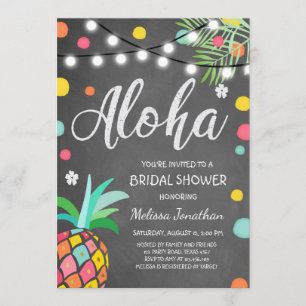 Aloha Tropical Bridal invitation Hawaii Luau