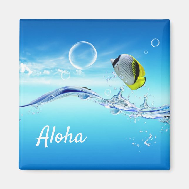 Aloha Tropical Fish Magnet (Devant)
