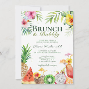 Aloha Tropical Fruits Brunch & Bubbly Invitation