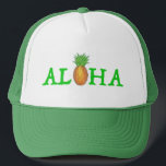 ALOHA Tropical Island Hawaiian Pineappy Casquette<br><div class="desc">Il présente une illustration originale d'un ananas tropical hawaïen,  formant le O à ALOHA. Idéal pour une escapade sur l'île !</div>