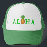 ALOHA Tropical Island Hawaiian Pineappy Casquette<br><div class="desc">Il présente une illustration originale d'un ananas tropical hawaïen,  formant le O à ALOHA. Idéal pour une escapade sur l'île !</div>