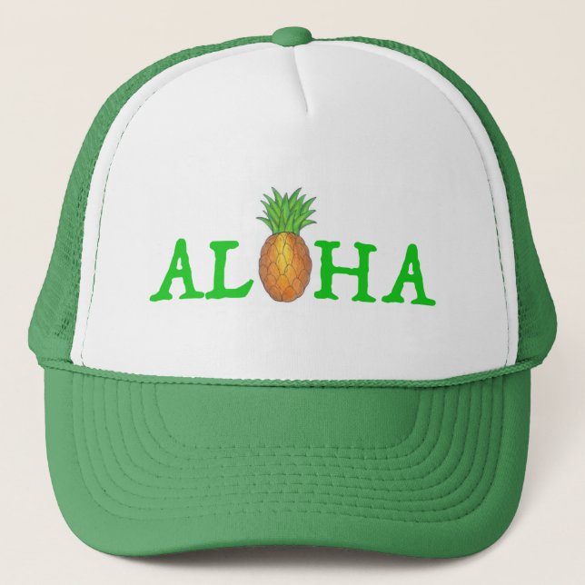ALOHA Tropical Island Hawaiian Pineappy Casquette (Devant)