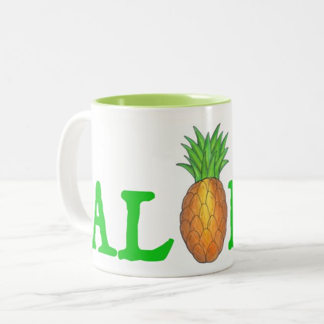 ALOHA Tropical Island Hawaiian Pineappy Mug (Devant gauche)