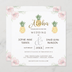 Aloha Tropical Pineapple Beach Invitation de maria