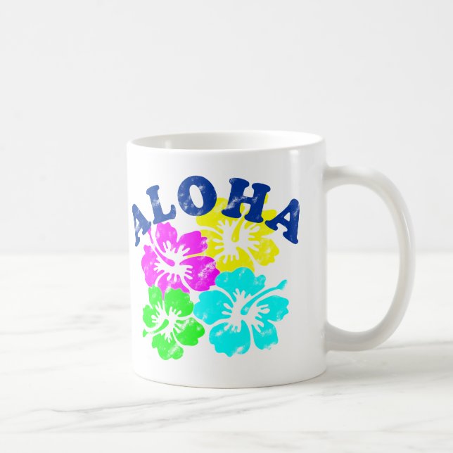 Aloha Vintage café Mug Été Fleurs hawaïennes (Droite)