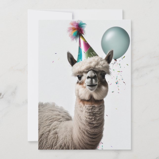 Alpaca Anniversaire Carte de voeux Appartement (Devant)