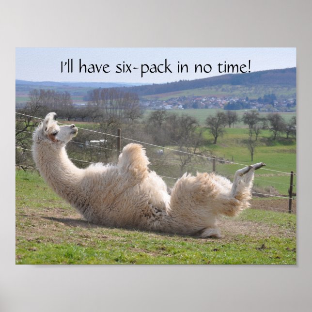 Alpaca llama amusant exercice poster de motivation (Devant)